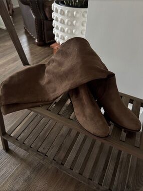 Aldo Brown Suede Over-the-Knee Boots